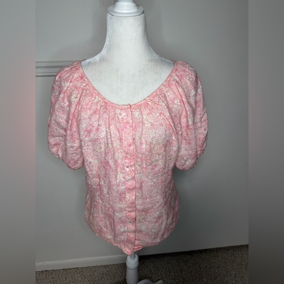 J. Crew Tops - J. Crew Pink Floral Women's Blouse size 6